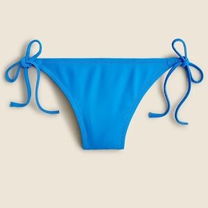 J.Crew Full Coverage Low Rise Hipster String Bikini Bottom, Large, Blue
